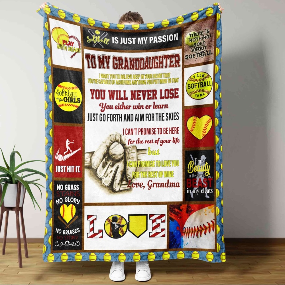 To my Granddaughter Softball Duvet